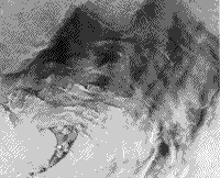 B/W Seasat image of the Nantuckett Shoals off of Rhode Island.