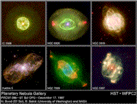 Various observed end stages of star as seen through the Hubble Space Telescope.
