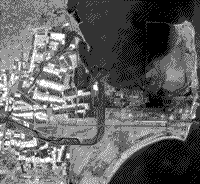 IRS-1D panchromatic view of the harbor at Tamil Nadu, India.