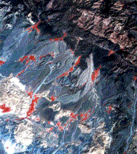 IRS-1D 3-band color composite image of southern Iran.