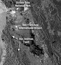 B/W ERS image of the San Francisco metropolitan area.