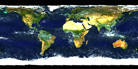 SeaWifs color portrait of the entire globe.