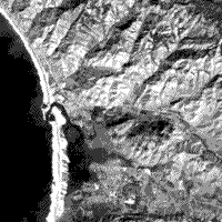 B/W TM Band 3 image of Morro Bay, California.
