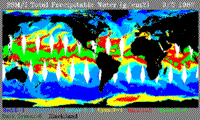 Total Precipitable Water map taken from SSM/I data, September 3 1987.