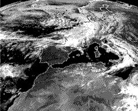 B/W Meteosat-6 image over western Europe, April 28 1997.