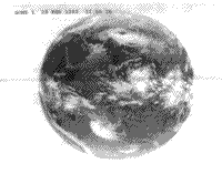 B/W GOMS-1 thermal band image over the Indian Ocean, February 28 1995.