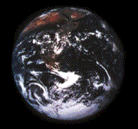 Color photograph of the Earth.