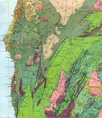 Geologic units map for all of western Oregon.