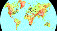 World map of all known crater's on Earth's land surfaces.