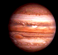 Color Voyager 1 full-disk image of Jupiter.