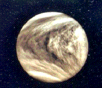 Color Mariner 10 UV-filtered photograph of Venus, February 1974. 