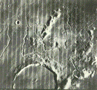 B/W Lunar Orbiter photograph of the Moon's surface - Scene 2, 1966-67.