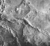 B/W Lunar Orbiter photograph of the Moon's surface - Scene 3, 1966-67.