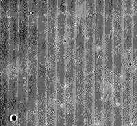 B/W Lunar Orbiter photograph of the Moon's surface - Scene 4, 1966-67.
