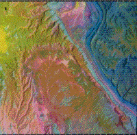PCA composite image of Waterpocket Fold created by JPL's VICAR software from the data created by the MSS on Landsat 1, August 1972.