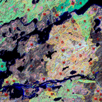 Color composite TM image near Lac Nemiscau, Quebec.