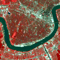 10m JERS-1 multispectral scanner image of central New Orleans, 1992.