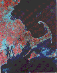 False color Landsat image of the New England Maritime physiographic province.