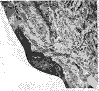 - B/W Landsat MSS mosaic of parts of California, Nevada, and Baja California, Mexico.