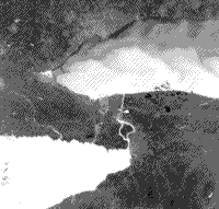 B/W Landsat TM thermal band 6 image of Lake Erie and western Lake Ontario, August 22 1982.