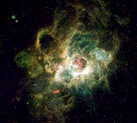Hubble image of the Crab Nebula.