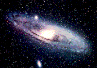 Example of a spiral galaxy - edge view.