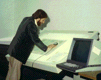 Color photograph of a digitizing board.